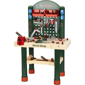 Klein Toys Bosch werkbank 82 delig – houtlook met leerfunctie – veel accessoires