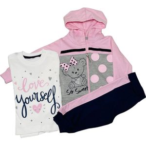 Baby kledingset 3 delig Joggingbroek, hoodie en t-shirt lange mouw. Love yourself