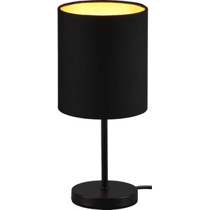 LED Tafellamp - Tafelverlichting - Torna Jiron - E14 Fitting - Rond - Mat Zwart/Goud - Aluminium