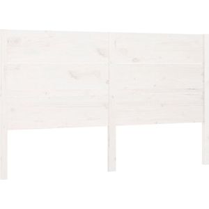 vidaXL - Hoofdbord - 146x4x100 - cm - massief - grenenhout - wit
