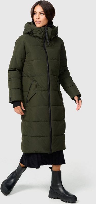 MARIKOO - Wintermantel 'Zuraraa XVI' - Olijfgroen - Gewatteerde Jas