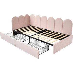 Gotagee Gestoffeerd bed Opbergbed Eenpersoonsbed Slaapbank Jeugdbed Laag bed Lattenbodem Bed met opbergruimte Bed zonder matras