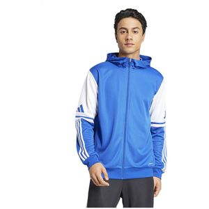 adidas - Squadra 25 - Hooded Trainingsjack - Blauw Wit - 100% Gerecycled Polyester