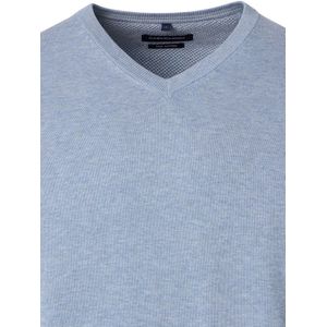 Casa Moda Heren Trui Met V-Hals Pima-Katoen 004430-117 Blauw - 3XL