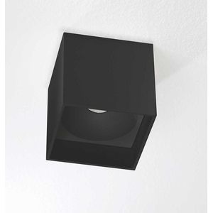Plafondlamp Brock Zwart - 10x10x10cm - LED 7W 2700K 805lm - IP20 - Dimbaar > spot verlichting led zwart | opbouwspot led zwart | plafonniere led zwart | plafondlamp zwart | led lamp zwart | sfeer lamp zwart | design lamp zwart