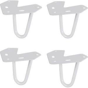 Witte hairpin tafelpoot 10 cm (set van 4)