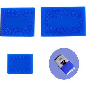 Verbeterde titel: Anti-slip clip-per-handvat voor professionele knipbanden - 3 stuks, blauw - geschikt voor mannen en vrouwen, hittebestendige barber mouw