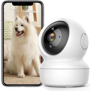 MKSS® Hondencamera - Huisdiercamera - Babyfoon met Camera en App - Baby Monitor - Full HD - Wit