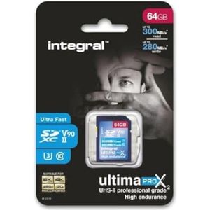 64 GB UHS-II SD-kaart V90 met hoge leessnelheid tot 300 MB/s en schrijfsnelheid tot 280 MB/s