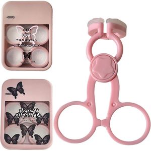 Set van 2 Roze Contactlenzen met Tang en Contactlenshouder – Zacht en Hard - Applicator