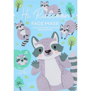 Hi Raccoon Face mask - gezichtsmasker met perilla leaf extract - selfie tissue masker wasbeer - grappig selfiemask