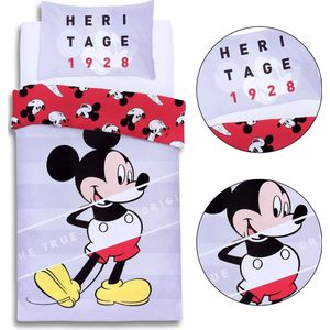 Mickey Mouse Disney - Grijs en rood beddengoed 135x200