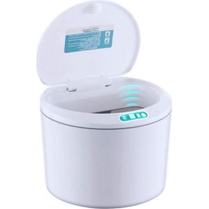 Prullenbak Touchless Sensor-Functie Automatische Mini Afvalmand met Deksel - Intelligente Elektrische Inductie Prullenbak voor Kantoor Desktop Nachtkastje Koffiebar