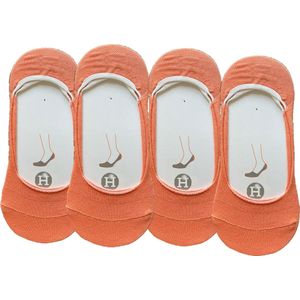 Sneakersokken dames 4-stuks oranje One Size