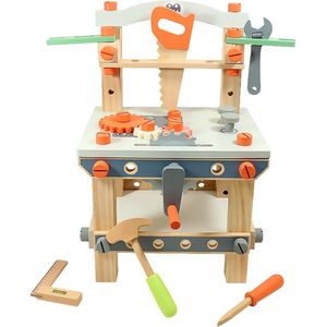 Eco Toys Houten Gereedschap Werkbank - Multicolor - Vanaf 3 Jaar