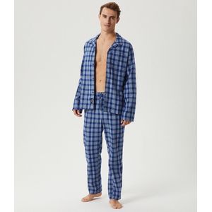 Björn Borg - Lounge Wear Set - Pyjama - Heren - Flannel - Broek - Hemd - Gift -Blauw - XL
