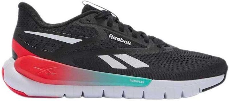 Fitness-schoenen - Zwart/Rood/Aqua - Vetersluiting - Laag - Rubber