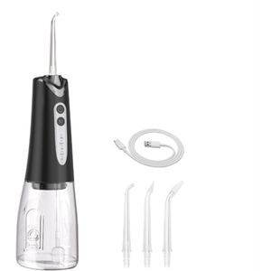 Multifunctionele elektrische draagbare waterflosser voor thuisgebruik - Hoogfrequente puls mondreiniging - Zwart