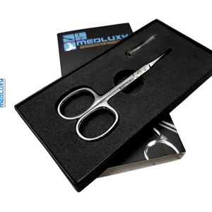 MEDLUXY® Pro - Nagelriemschaar - Gebogen - Micro Fijne Spits / Scherp punt - 10 cm - (Huid- en Vellenschaartje , Nagelriemknipper , Cuticle Scissor , verwijderen van nagelriemen ) [ PM0015 ]