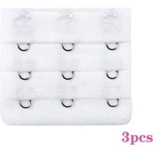 Scoby - 3 BH Verlengstukjes (3 Haaks) - Wit - Extenders voor Comfortabele Pasvorm - Bra Extenders for Adjustable Fit