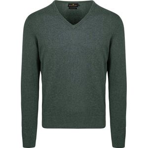 Steppin' Out Trui Cotton Cashmere V-hals Donkergroen - Maat S - Heren - Pullovers