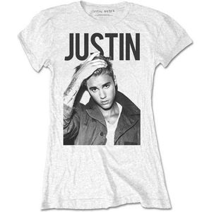 Justin Bieber Dames Tshirt -L- Bold Wit