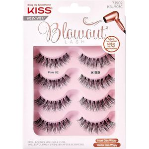 Kiss Blowout Pixie x4 - Kunstwimpers op strip - 02, natuurlijk, volumineus