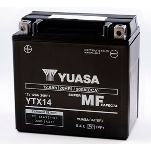 Yuasa Ytx14 Agm-accu Zilver