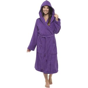 Dames Robe Luxe Terry Towelling Katoen Dressing Jurk Badjas Zeer absorberende Vrouwen Hooded en Sjaal Handdoek Badpak