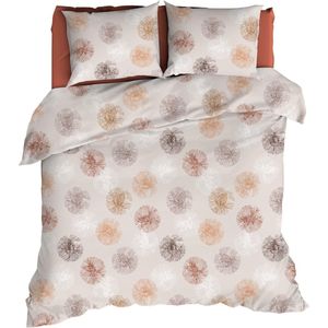 Romanette FLANEL Dekbedovertrek 200x200/220 Snowflakes terra