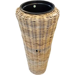Van der leeden - Regenton Rotan (50L) D49/30H107Cm Grijs