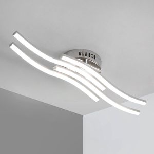 Delaveek-Vier Parallelle Golven LED Plafondlamp - 24W - Wit 6000K - Zilver