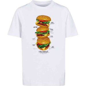 Mister Tee - Kids Triple Burger Kinder T-shirt - Kids 134/140 - Wit