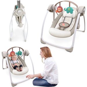 Elektrische Schommelstoel Baby - Baby Swing - Wipstoel Baby's met Speelboog - Beige