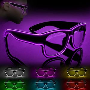 Lichtgevende El Wire Neon Party Bril Rood/IJsblauw/Groen/Oranje/Paars/Blauwgroen