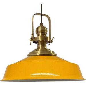 Bamyum Plafondlampen Metaal E27 Hanglamp Armatuur Lichtkap Industriële Retro Lampenkap - Geel