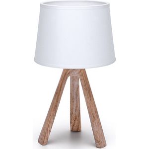 LED Tafellamp - Tafelverlichting - Aigi Linmo - E14 Fitting - Rond - Mat Bruin - Kunststof