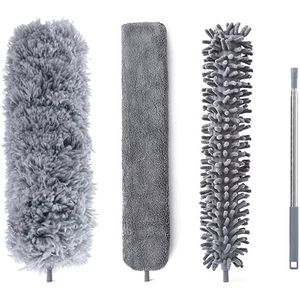 Plumeau uitschuifbaar - Telescopische Plumeau - met Telescoopsteel - voor plafondspinnenwebben en stof - Tot 250 cm - 4-Delige