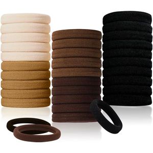 30 Stuks Elastische Haarbanden voor Meisjes - Geen Schade, Sterke Paardenstaarthouders, Geschikt voor Alle Haartypen