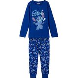 STITCH - Pyjamaset - Donkerblauw - Uniseks - Lange Mouwen - 8 Jaar
