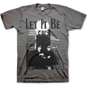 The Beatles Heren Tshirt -M- Let It Be Grijs