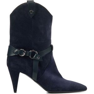 Strategia Cowboylaarzen Dames - Laarzen / Damesschoenen - Suède - A5301 - Blauw - Maat 37