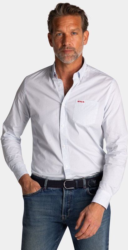 NZA - Blauw - Katoen Stretch Overhemd