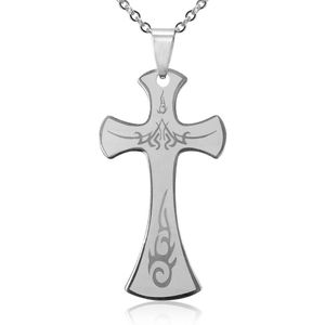 Montebello Ketting Galic Cross - 316L Staal - Kruis - 45x25mm - 50cm