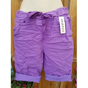 Dames korte broek met aantrekkoord paars One size 38/44
