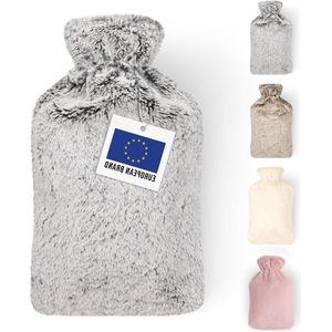 Kruik zachte overtrek warmwater - warmtekruik nek schouder 1.5L grijs