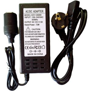 THINGS-TO-BUY – Omvormer 220V naar 12V – 6A, 72W – Geschikt voor 12V Koelbox, Koeltas & Auto-Accessoires