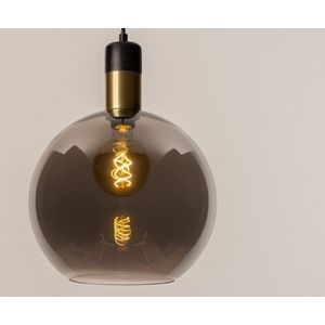 Lumidora Hanglamp 73850 - JULIUS - E27 - Zwart - Grijs - Messing - Glas - ⌀ 28 cm