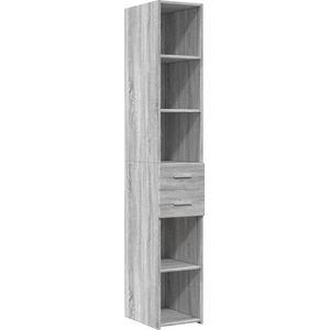 vidaXL - Hoge - kast - 30x42,5x185 - cm - bewerkt - hout - grijs - sonoma - eikenkleur