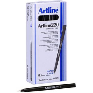 ARTLINE 220 Stift - Doos van 12 stuks - 0,2mm Lijndikte - Zwart